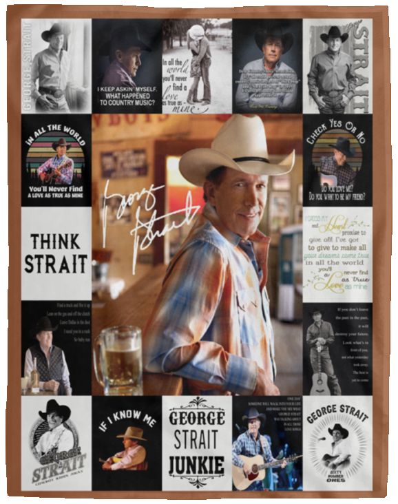 George Strait Blanket, George Strait Quotes Fleece, Sherpa Blanket VPL Cozy Plush Fleece Blanket - 60x80