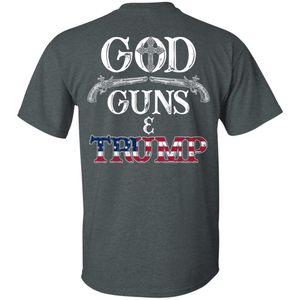 God Guns And Trump Shirt 2nd Amendment T Shirt Trump 45 Men's T-Shirt (Back side)