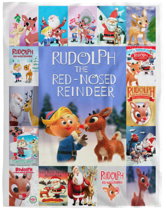 Rudolph The Red Nosed Reindeer Blanket Christmas TV special Quilt Fleece Sherpa VPL Cozy Plush Fleece Blanket - 60x80