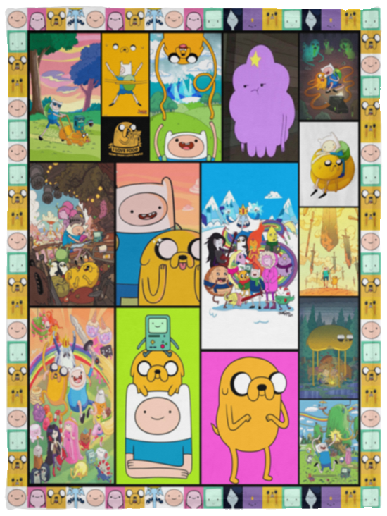 Adventure Time Blanket, Finn & Jake Fleece, Sherpa Blanket - VPS Cozy Plush Fleece Blanket - 30x40