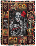 Sugar Skulls Version 2 - VPL Cozy Plush Fleece Blanket - 60x80