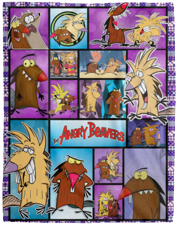 The Angry Beavers Blanket, Angry Beavers Cartoon Show Fleece, Sherpa Blanket VPL Cozy Plush Fleece Blanket - 60x80