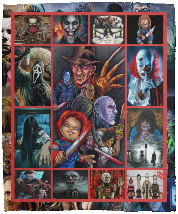This is My Horror Movie Watching Fleece Sherpa Blanket, This is My Horror Movie Watching Blanket - Scary Movies - Horror Movies V2 - VPM Cozy Plush Fleece Blanket - 50x60