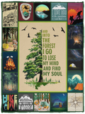 Milestone Blanket, Mountain Blanket - and Into The Forest I Go to Lose My Mind and Find My Soul Blanket - Cozy Plush Fleece Blanket - 30"x40"