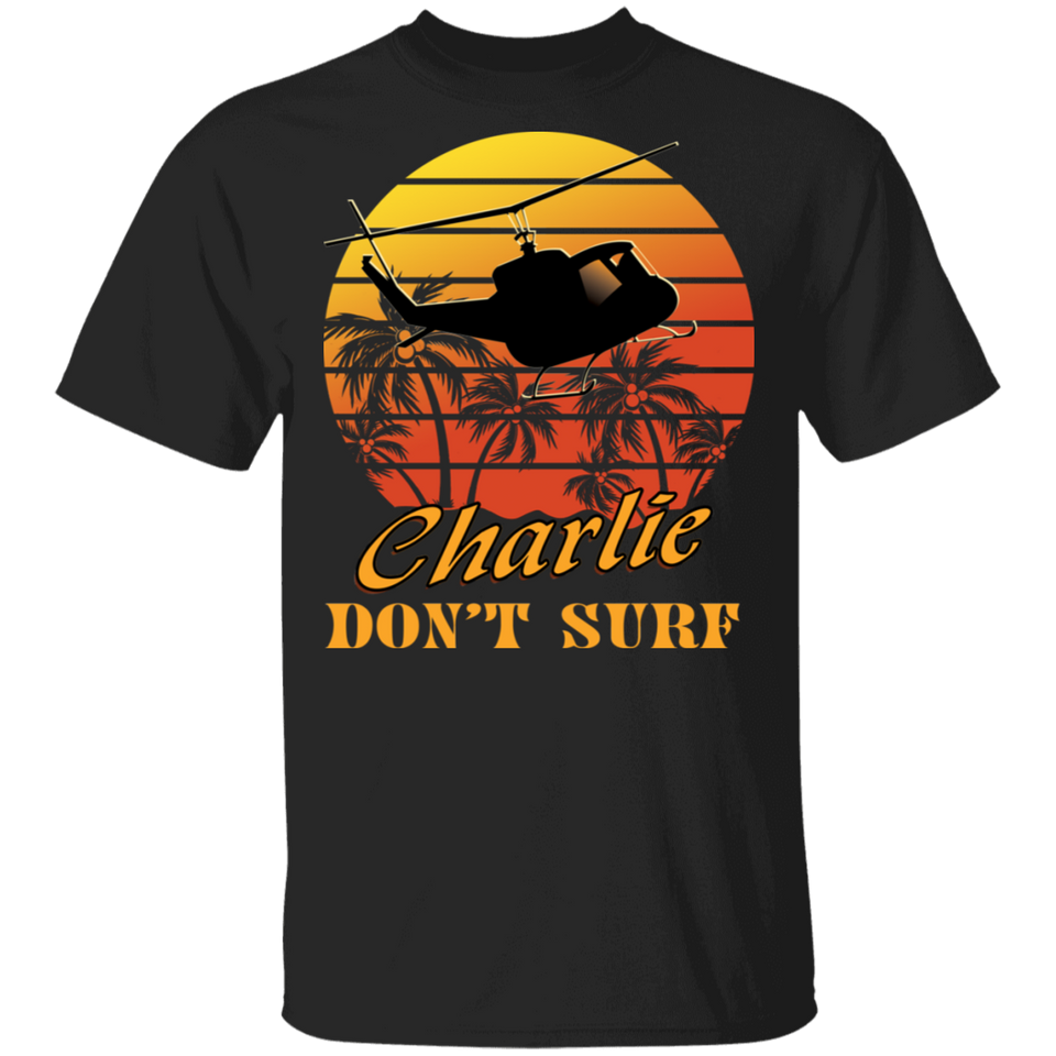 Charlie Don't Surf Vintage Retro T-Shirt Apocalypse Now - G500 Mens