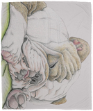 Sleepy English Bulldog Blanket, Sleepy Bulldog Soft Fleece, Sherpa Blanket VPM Cozy Plush Fleece Blanket - 50x60