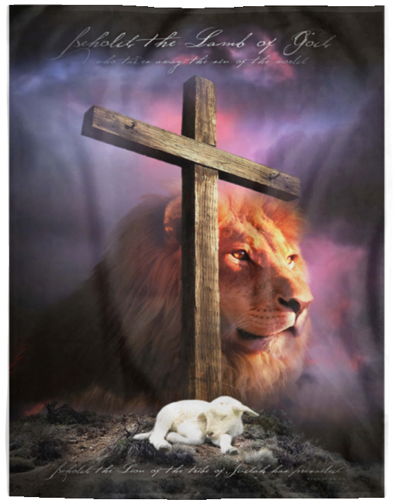 Mr.Jyotis Lion of Judah, Lamb of God Throw Blanket Soft Fleece Throw Blanket - VPL Cozy Plush Fleece Blanket - 60x80