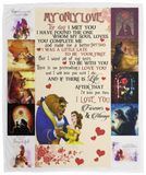 Beauty and the Beast Fleece, Sherpa Blanket, My Only Love - Forever and Always VPM Cozy Plush Fleece Blanket - 50x60