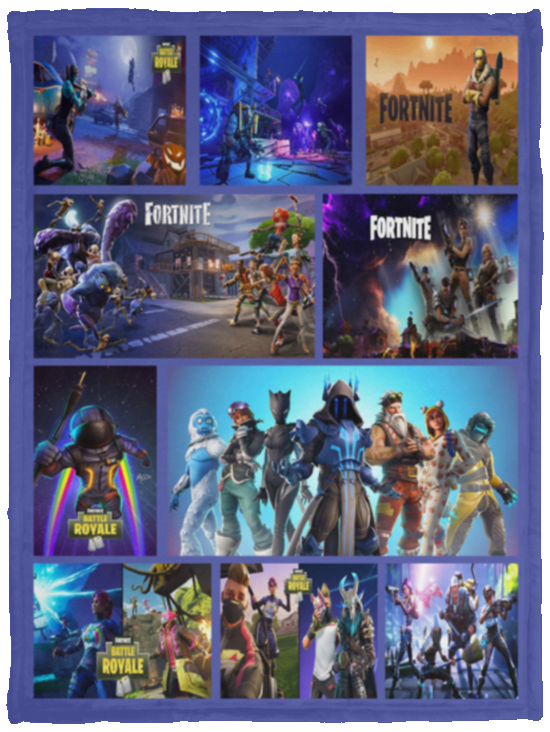Fortnite Quilt Blanket Fleece Sherpa Throw Blanket Quilt VPS Cozy Plush Fleece Blanket - 30x40
