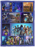 Fortnite Quilt Blanket Fleece Sherpa Throw Blanket Quilt VPS Cozy Plush Fleece Blanket - 30x40