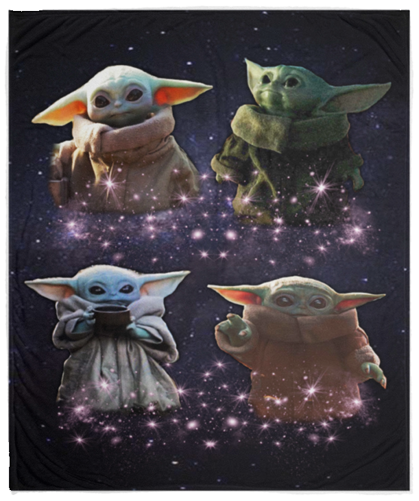 Baby Yoda Blanket, Star Wars Blanket - Cozy Plush Fleece, Sherpa Blanket (White) VPM Cozy Plush Fleece Blanket - 50x60