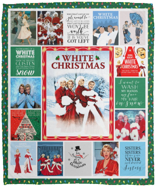 White Christmas Blanket Christmas Movie Quilt Christmas Holiday Fleece - VPM Cozy Plush Fleece Blanket - 50x60