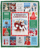 White Christmas Blanket Christmas Movie Quilt Christmas Holiday Fleece - VPM Cozy Plush Fleece Blanket - 50x60