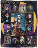 The Nightmare Before Christmas Blanket, Jack & Sally Fleece, Sherpa Blanket- VPL Cozy Plush Fleece Blanket - 60x80