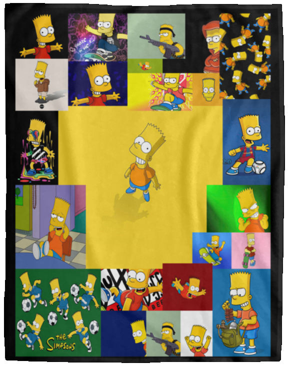 Bart Simpson Blanket, The Simpsons Quilt, Fleece, Sherpa Blanket  VPL Cozy Plush Fleece Blanket - 60x80