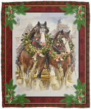 Horse Christmas Blanket, Horse Lover Fleece, Sherpa Blanket Gift Idea VPM Cozy Plush Fleece Blanket - 50x60