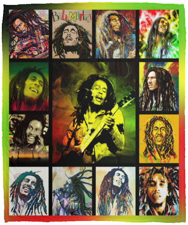 Bob Marley Blanket Bob Marley For Fans Fleece Sherpa Throw Blanket Bedroom Sofa - VPM Cozy Plush Fleece Blanket - 50x60