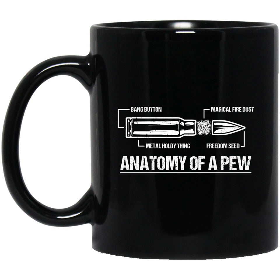 The Anatomy of a Pew Coffee Mug 11oz, The Anatomy of a Pew Mug, Ceramic Coffee Tea Cup Black