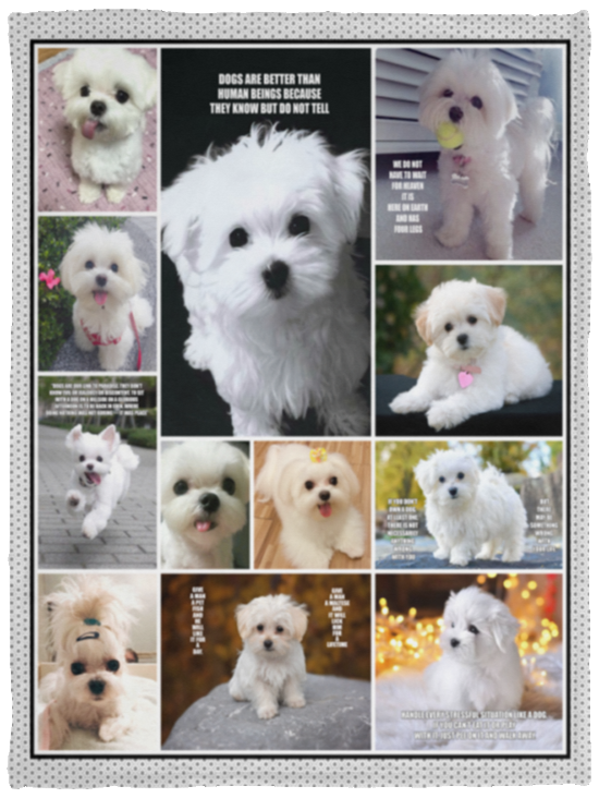 Maltese Blanket, Fleece or Sherpa Blankets Mother's Day, Father's Day, Christmas Birthday Present Blankets, Gift Idea Version 1, Multi Size VPS Cozy Plush Fleece Blanket - 30x40