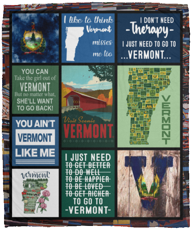 Vermont Blanket Fleece Sherpa Quilt Supper Soft Lightweight Blanket for Bedroom Living Room Sofa VPM Cozy Plush Fleece Blanket - 50x60