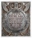 to My Viking Dad, Love You to Valhalla and Back Blanket, Fleece or Sherpa Blankets Mother's Day, Father's Day, Christmas Birthday Present Blankets, Gift Idea - VPM Cozy Plush Fleece Blanket - 50x60