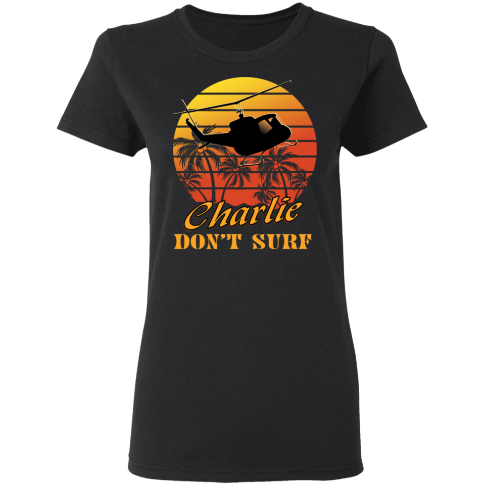 Charlie Don't Surf Vintage Retro T-Shirt Apocalypse Now - G500L Ladies