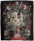 Horror Characters Blanket Jason Voorhees Quilt Fleece Sherpa Throw Halloween - VPM Cozy Plush Fleece Blanket - 50x60