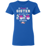 Proud Sister of A Class of 2020 Graduate T-Shirt Quarantined Floral Shirt