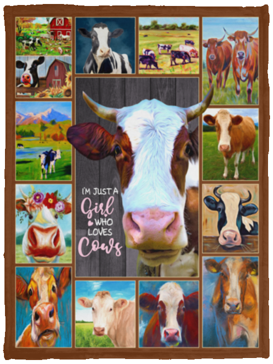 Cow Print Blanket, Cute Farm Animal Cow Blanket Gifts for Girl Women Christmas VPS Cozy Plush Fleece Blanket - 30x40