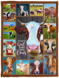 Cow Print Blanket, Cute Farm Animal Cow Blanket Gifts for Girl Women Christmas VPS Cozy Plush Fleece Blanket - 30x40