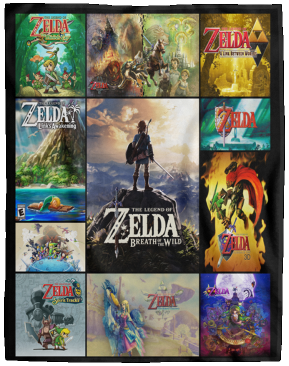The Legend of Zelda Blanket Link - Zelda Fleece Sherpa Throw Blanket VPL Cozy Plush Fleece Blanket - 60x80
