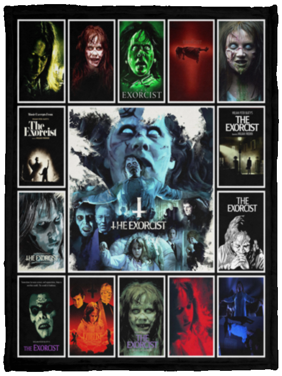 The Exorcist Blanket, The Exorcist Horror Movie Fleece, Sherpa Blanket - VPS Cozy Plush Fleece Blanket - 30x40