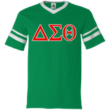 Delta 1913 Sigma Theta Paraphernalia T-Shirt Womens Delta Sigma Theta T-Shirt (360 Augusta V-Neck Sleeve Stripe Jersey)