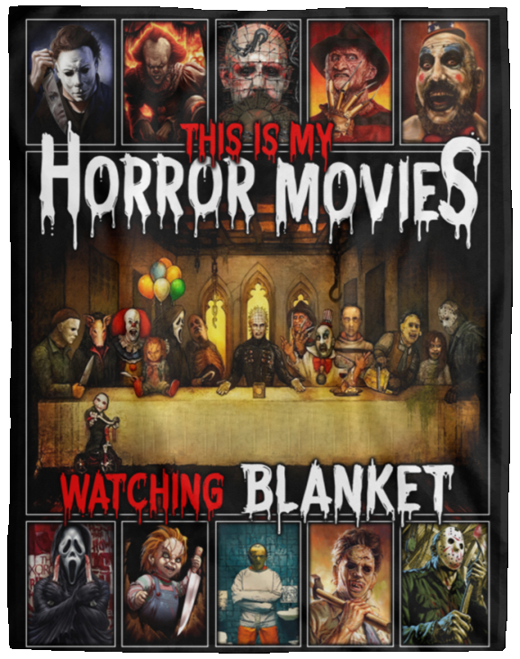 This is My Horror Movies Watching Blanket Horror Villains Fleece Blanket VPL Cozy Plush Fleece Blanket - 60x80