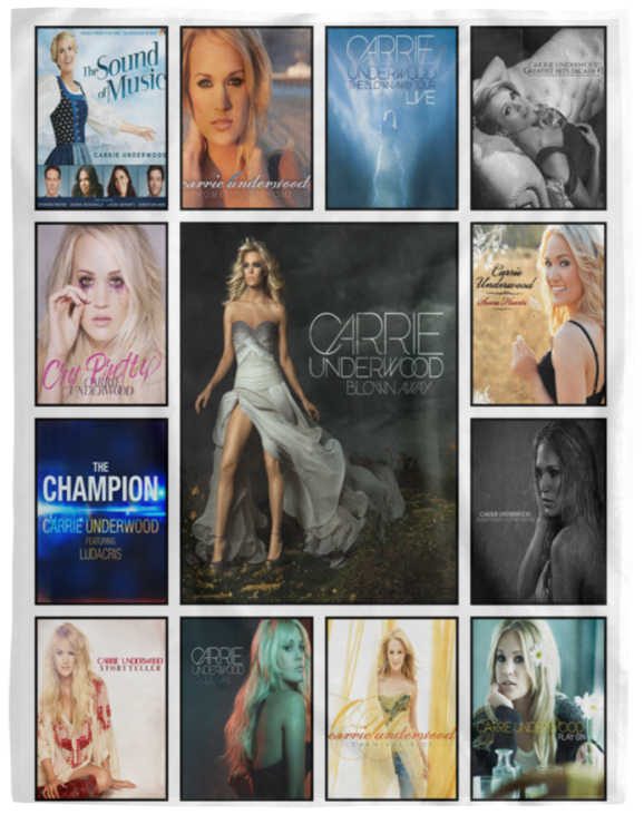 Carrie Underwood Blanket, Carrie Underwood Albums Fleece, Sherpa Blanket VPL Cozy Plush Fleece Blanket - 60x80