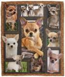 Chihuahua Dog Blanket, 3D Chihuahua Fleece, Sherpa Blanket - VPM Cozy Plush Fleece Blanket - 50x60