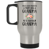 Baby Announcement Stainless Steel Travel Mugs, New Grandma Gift, Pregnancy Reveal, Promoted To Grandparent, From Dog Grandma To Human Grandma