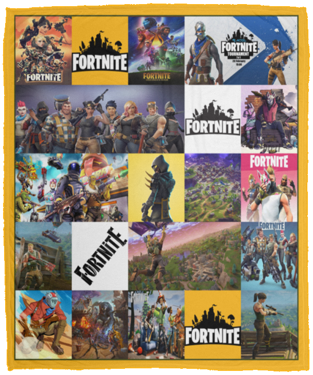 Fortnite 3D Quilt Blanket Fleece Sherpa Throw Blanket Bedroom Sofa Living Room - VPM Cozy Plush Fleece Blanket - 50x60