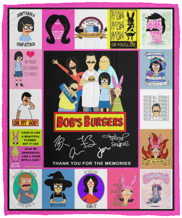 Bob's Burger Fleece Sherpa Blanket Quilt Supper Soft Lightweight - VPM Cozy Plush Fleece Blanket - 50x60