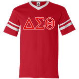 Delta 1913 Sigma Theta Paraphernalia T-Shirt Womens Delta Sigma Theta T-Shirt (360 Augusta V-Neck Sleeve Stripe Jersey)