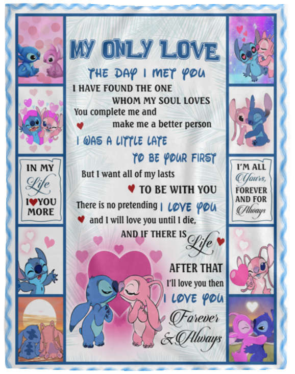 Stitch My Love All Of My Lasts Blanket, Stitch Quilt, Fleece, Sherpa Blanket VPL Cozy Plush Fleece Blanket - 60x80