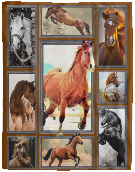 HORSE Blanket, Horse 3D Fleece, Sherpa Blanket, Horse Lover Gift Ideas VPL Cozy Plush Fleece Blanket - 60x80