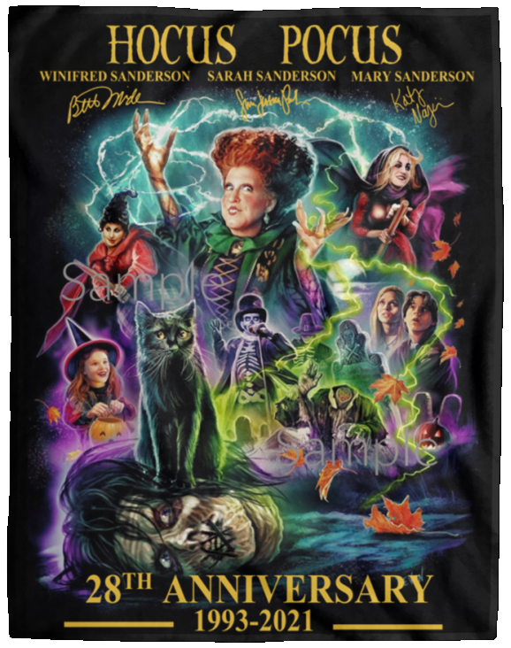 Hocus Pocus Blanket Hocus Pocus 28Th Anniversary 1993 - 2021 Quilt Fleece Sherpa VPL Cozy Plush Fleece Blanket - 60x80
