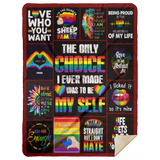 LGBT Blanket, LGBT Gay Couple Rainbow Fleece Blanket Gifts for Birthday - MSHL Premium Mink Sherpa Blanket 60x80