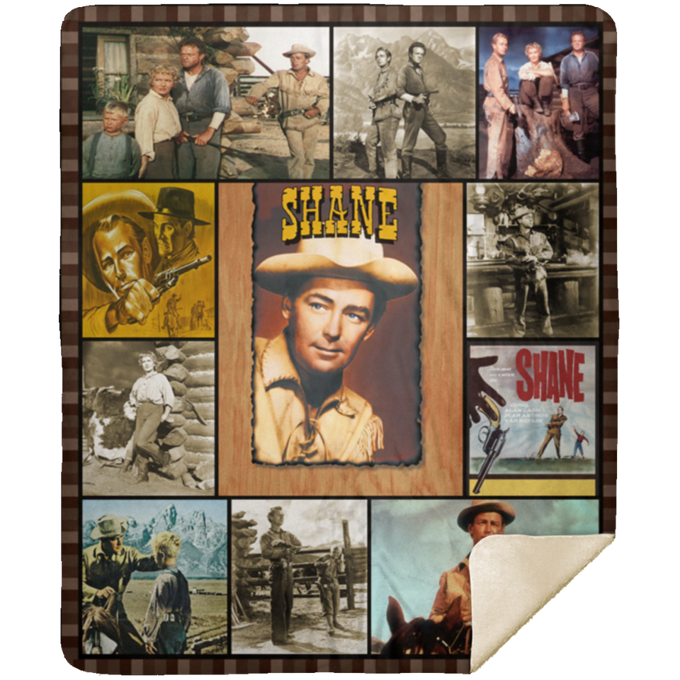 Shane 1953 Movie Blanket Classic Movies Quilt Fleece Sherpa - MSHM Premium Mink Sherpa Blanket 50x60