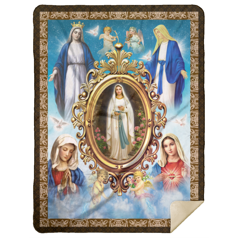 Mary, Mother of Jesus. The Blessed Virgin Mary Blanket, Fleece or Sherpa Blankets Mother's Day, Father's Day, Christmas Birthday Present Blankets, Gift Idea MSHL Premium Mink Sherpa Blanket 60x80