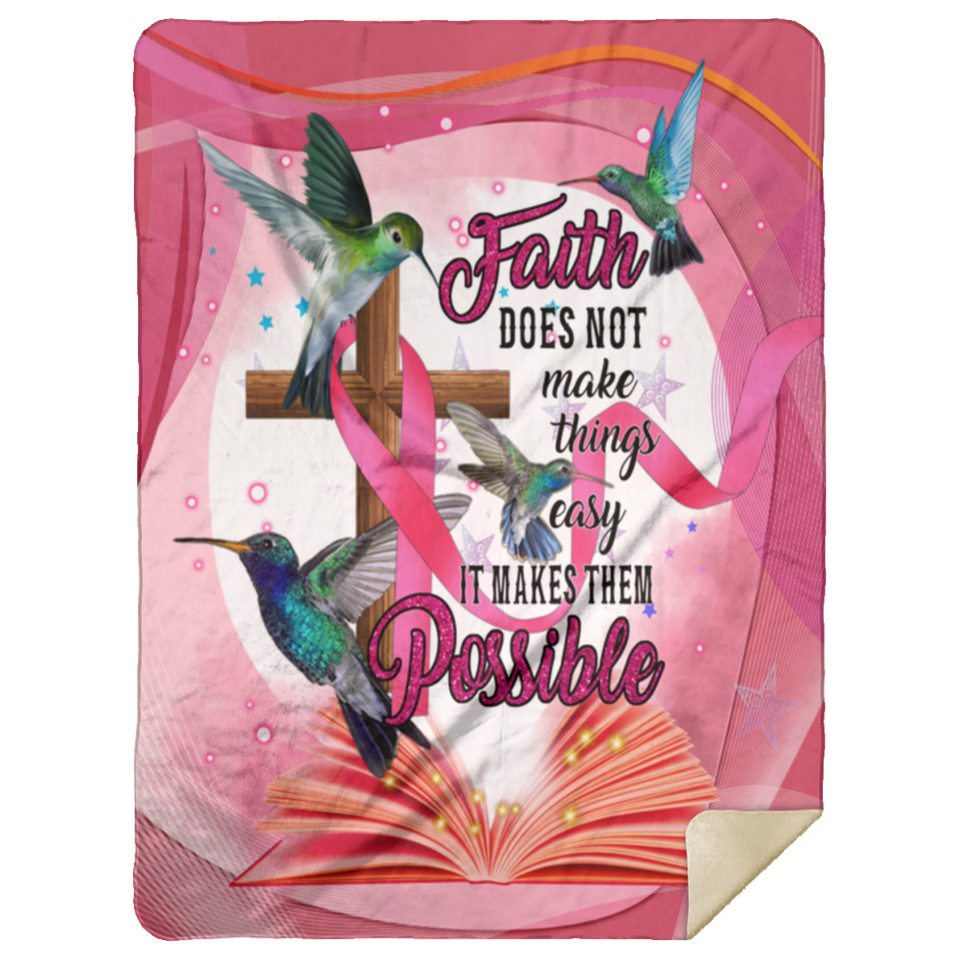 Hummingbird Blanket Hummingbird Faith Hope Love Quilt Fleece Sherpa Throw - MSHL Premium Mink Sherpa Blanket 60x80