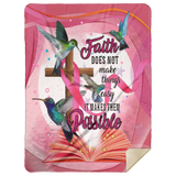 Hummingbird Blanket Hummingbird Faith Hope Love Quilt Fleece Sherpa Throw - MSHL Premium Mink Sherpa Blanket 60x80