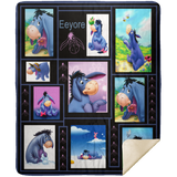 Eeyore Fabric Quilt Blanket Fleece Sherpa Throw Blanket Bedroom Living Room - MSHM Premium Mink Sherpa Blanket 50x60