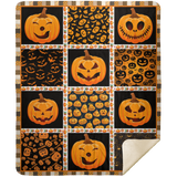Pumpkin Emoticon Blanket Halloween Quilt Fleece Sherpa Throw Blanket Pumpkin - MSHM Premium Mink Sherpa Blanket 50x60